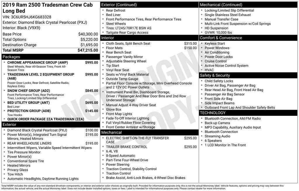 ram ram 2500 pickup 2019 3C6UR5HJ6KG683328 image ram ram 2500 pickup 2019 3C6UR5HJ6KG683328 image